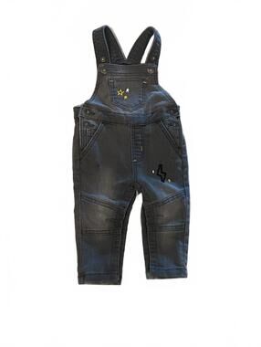 Minoti Baby Overalls 6 Months Gray Denim Style